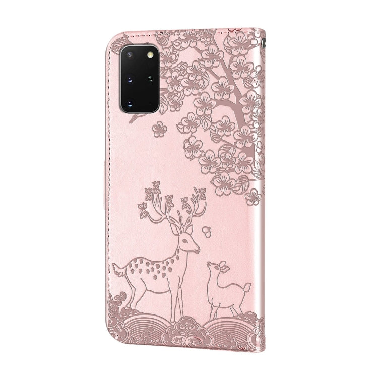 For Samsung Galaxy S20+ Sika Deer Embossing Pattern Horizontal Flip PU Leather Case with Holder & Card Slot & Wallet & Photo Frame