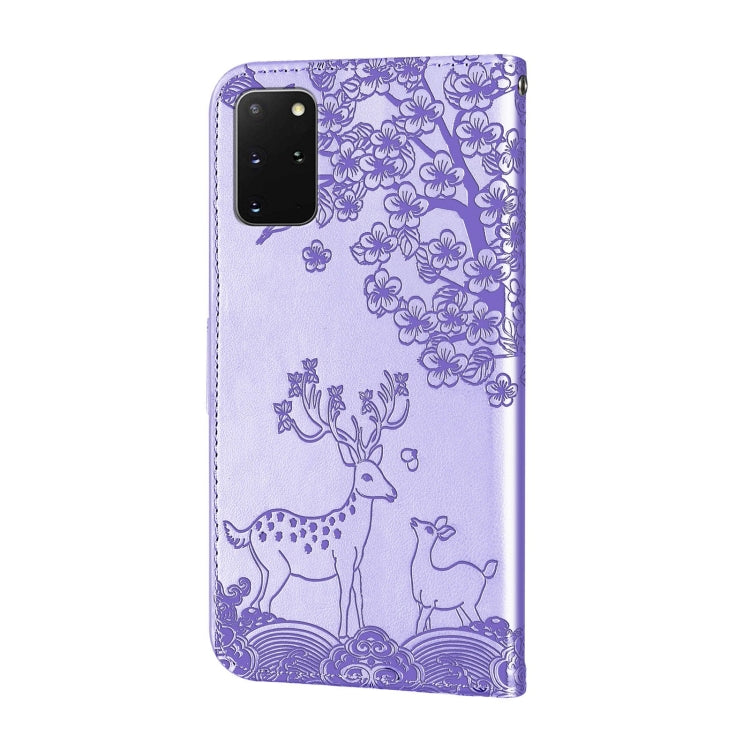 For Samsung Galaxy S20+ Sika Deer Embossing Pattern Horizontal Flip PU Leather Case with Holder & Card Slot & Wallet & Photo Frame