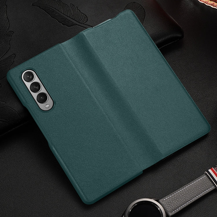 For Samsung Galaxy Z Fold3 5G Cowhide Shockproof Fold Leather Case