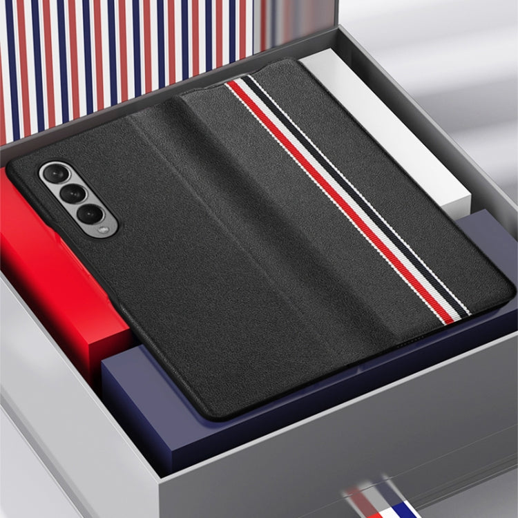For Samsung Galaxy Z Fold3 5G Cowhide Shockproof Fold Leather Case