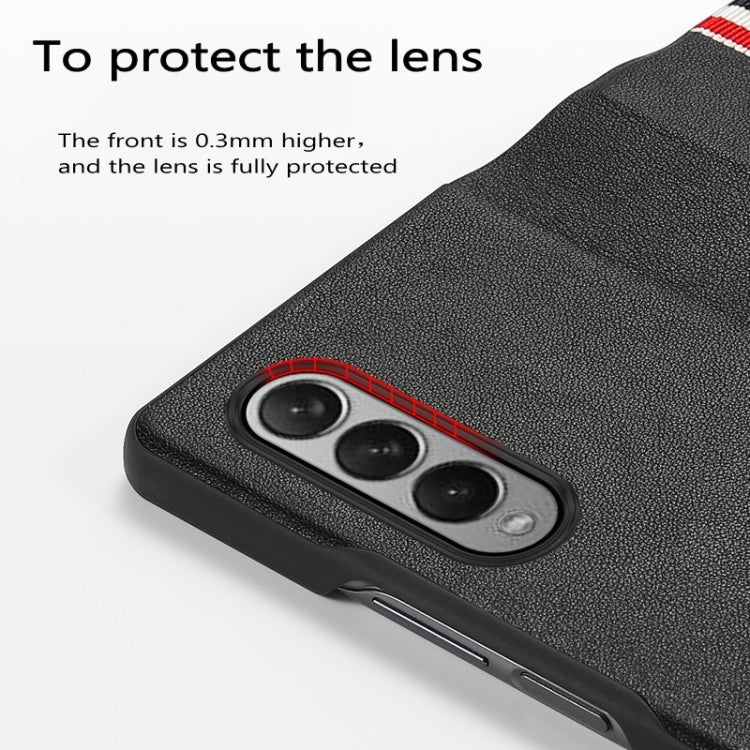 For Samsung Galaxy Z Fold3 5G Cowhide Shockproof Fold Leather Case