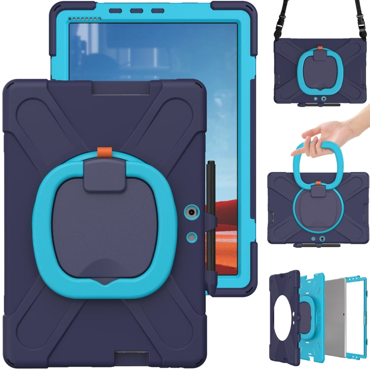 For Microsoft Surface Pro X / Pro X 2021 Silicone + PC Protective Case with Holder & Shoulder Strap