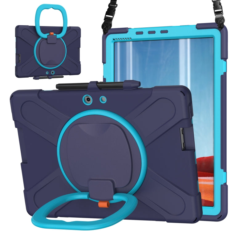 For Microsoft Surface Pro X / Pro X 2021 Silicone + PC Protective Case with Holder & Shoulder Strap