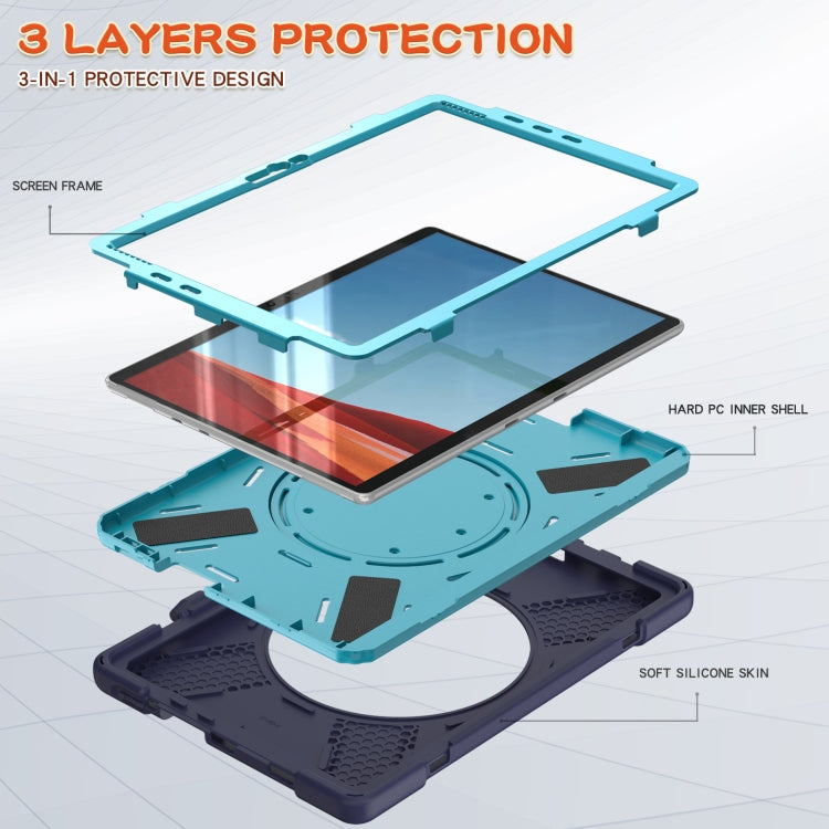 For Microsoft Surface Pro X / Pro X 2021 Silicone + PC Protective Case with Holder & Shoulder Strap