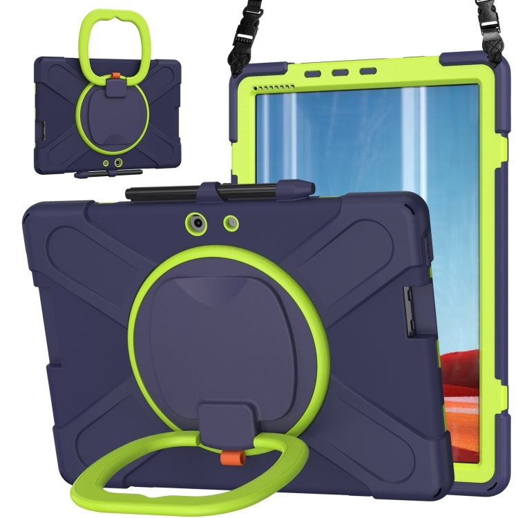 For Microsoft Surface Pro X / Pro X 2021 Silicone + PC Protective Case with Holder & Shoulder Strap