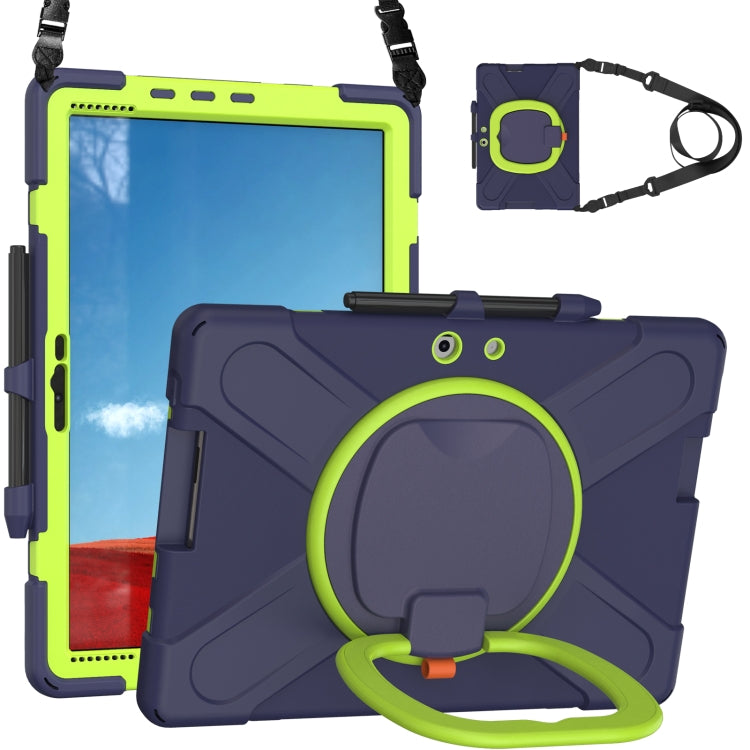 For Microsoft Surface Pro X / Pro X 2021 Silicone + PC Protective Case with Holder & Shoulder Strap