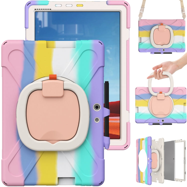 For Microsoft Surface Pro X / Pro X 2021 Silicone + PC Protective Case with Holder & Shoulder Strap