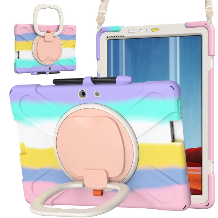 For Microsoft Surface Pro X / Pro X 2021 Silicone + PC Protective Case with Holder & Shoulder Strap