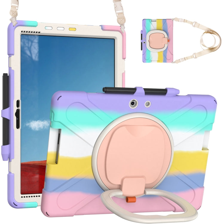 For Microsoft Surface Pro X / Pro X 2021 Silicone + PC Protective Case with Holder & Shoulder Strap