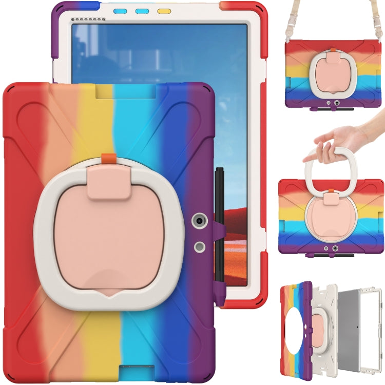 For Microsoft Surface Pro X / Pro X 2021 Silicone + PC Protective Case with Holder & Shoulder Strap