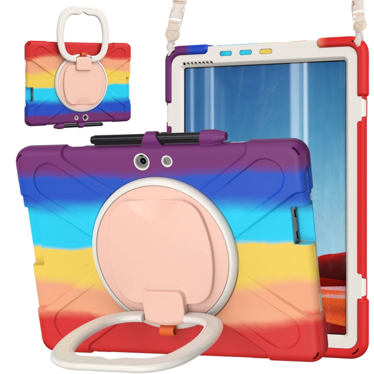 For Microsoft Surface Pro X / Pro X 2021 Silicone + PC Protective Case with Holder & Shoulder Strap