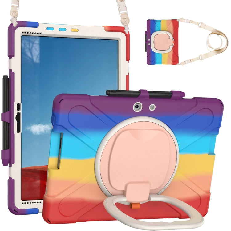 For Microsoft Surface Pro X / Pro X 2021 Silicone + PC Protective Case with Holder & Shoulder Strap