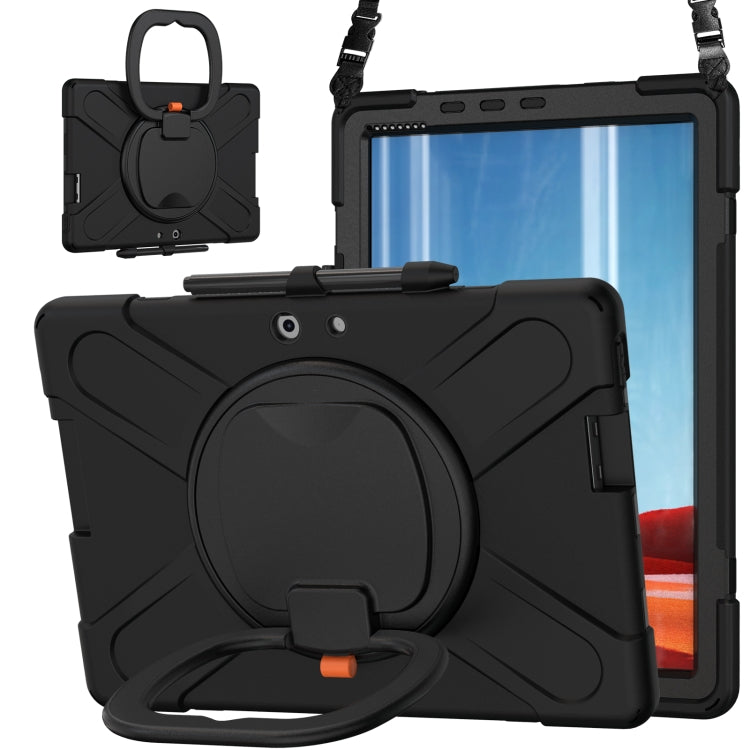 For Microsoft Surface Pro X / Pro X 2021 Silicone + PC Protective Case with Holder & Shoulder Strap