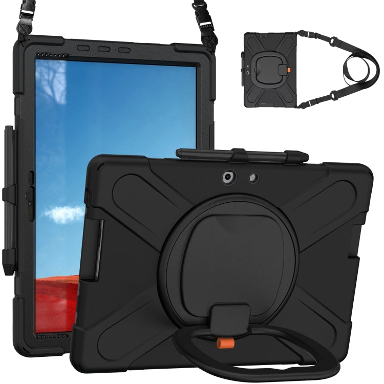 For Microsoft Surface Pro X / Pro X 2021 Silicone + PC Protective Case with Holder & Shoulder Strap