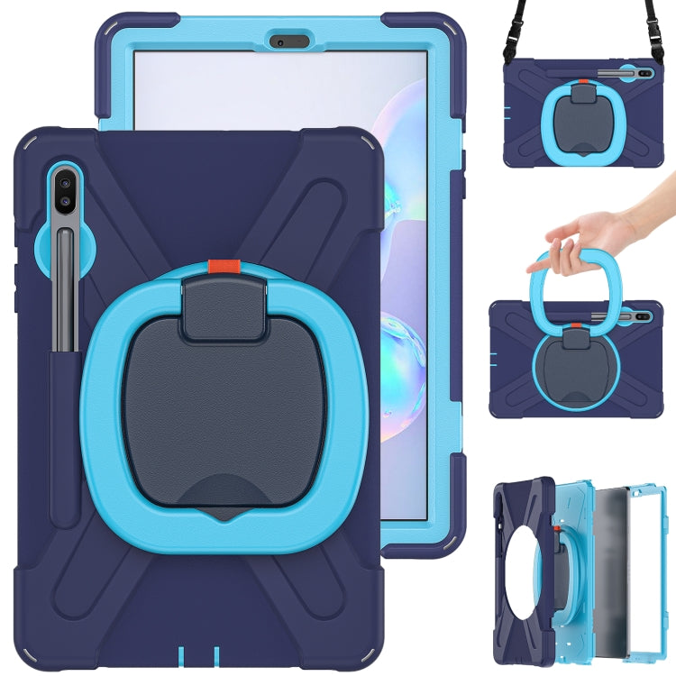 For Samsung Galaxy Tab S6 T860 Silicone + PC Protective Case with Holder & Shoulder Strap