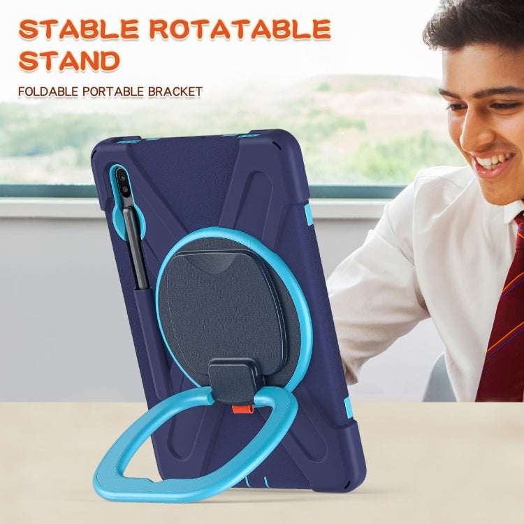 For Samsung Galaxy Tab S6 T860 Silicone + PC Protective Case with Holder & Shoulder Strap