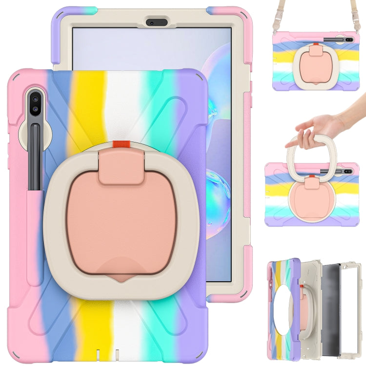 For Samsung Galaxy Tab S6 T860 Silicone + PC Protective Case with Holder & Shoulder Strap