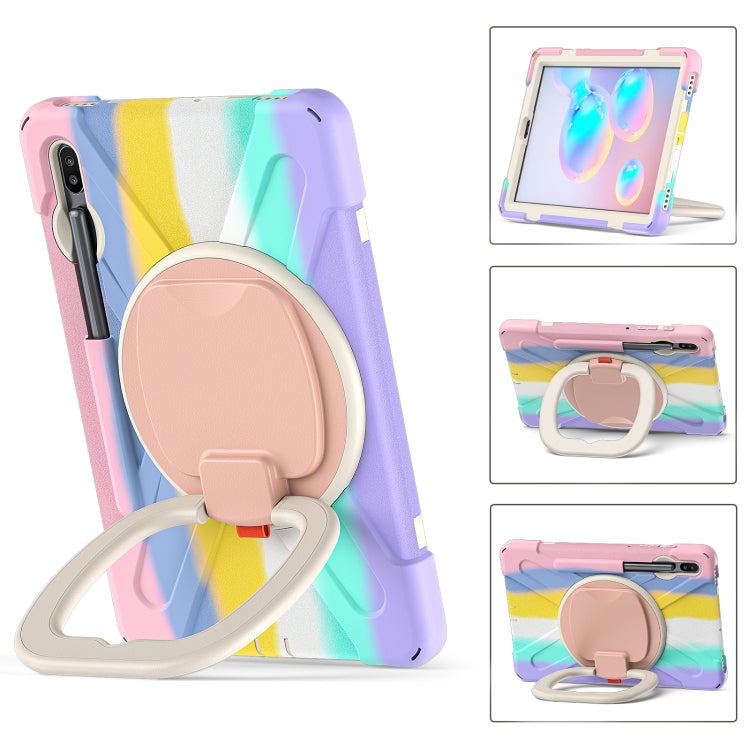 For Samsung Galaxy Tab S6 T860 Silicone + PC Protective Case with Holder & Shoulder Strap