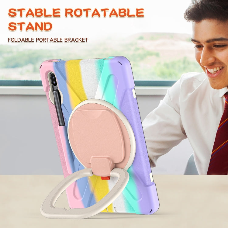 For Samsung Galaxy Tab S6 T860 Silicone + PC Protective Case with Holder & Shoulder Strap