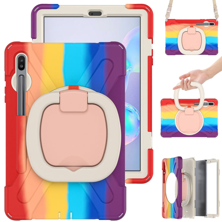 For Samsung Galaxy Tab S6 T860 Silicone + PC Protective Case with Holder & Shoulder Strap