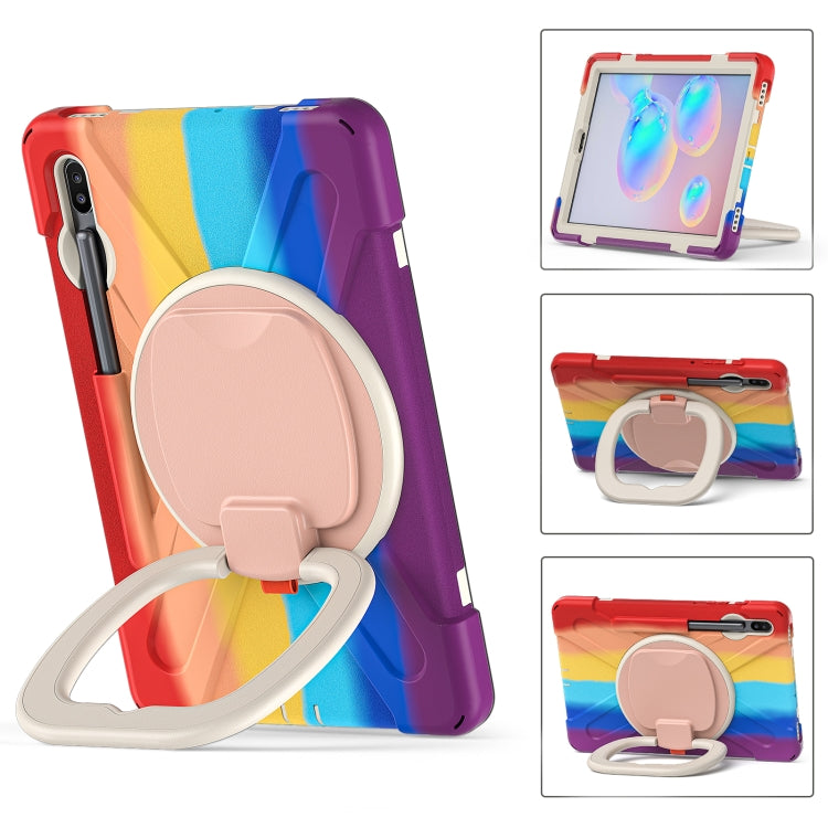 For Samsung Galaxy Tab S6 T860 Silicone + PC Protective Case with Holder & Shoulder Strap
