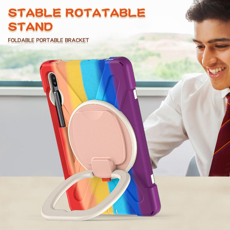 For Samsung Galaxy Tab S6 T860 Silicone + PC Protective Case with Holder & Shoulder Strap