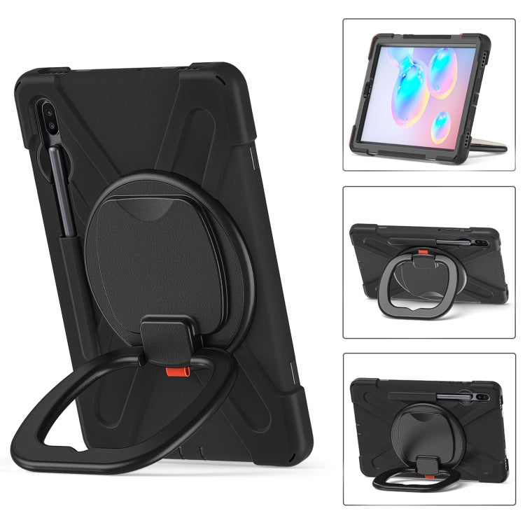 For Samsung Galaxy Tab S6 T860 Silicone + PC Protective Case with Holder & Shoulder Strap