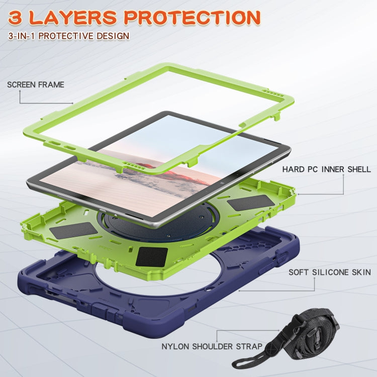 For Microsoft Surface Go 3 / 2 / 1 Silicone + PC Protective Case with Holder & Shoulder Strap