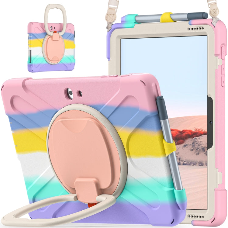 For Microsoft Surface Go 3 / 2 / 1 Silicone + PC Protective Case with Holder & Shoulder Strap