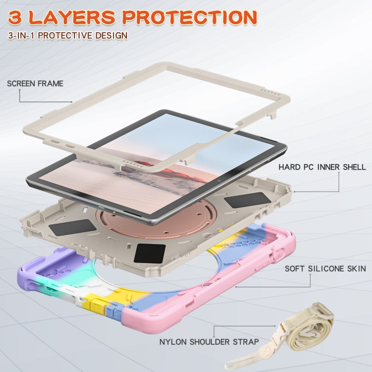 For Microsoft Surface Go 3 / 2 / 1 Silicone + PC Protective Case with Holder & Shoulder Strap
