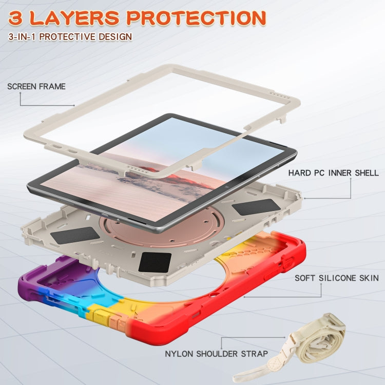 For Microsoft Surface Go 3 / 2 / 1 Silicone + PC Protective Case with Holder & Shoulder Strap