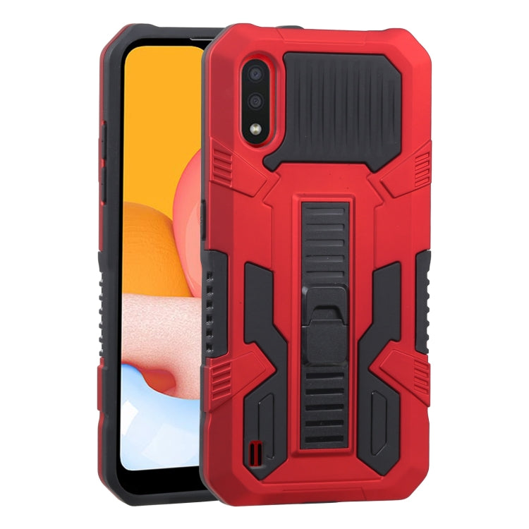 For Samsung Galaxy A01 / Galaxy M01 Vanguard Warrior All Inclusive Double-color Shockproof TPU + PC Protective Case with Holder