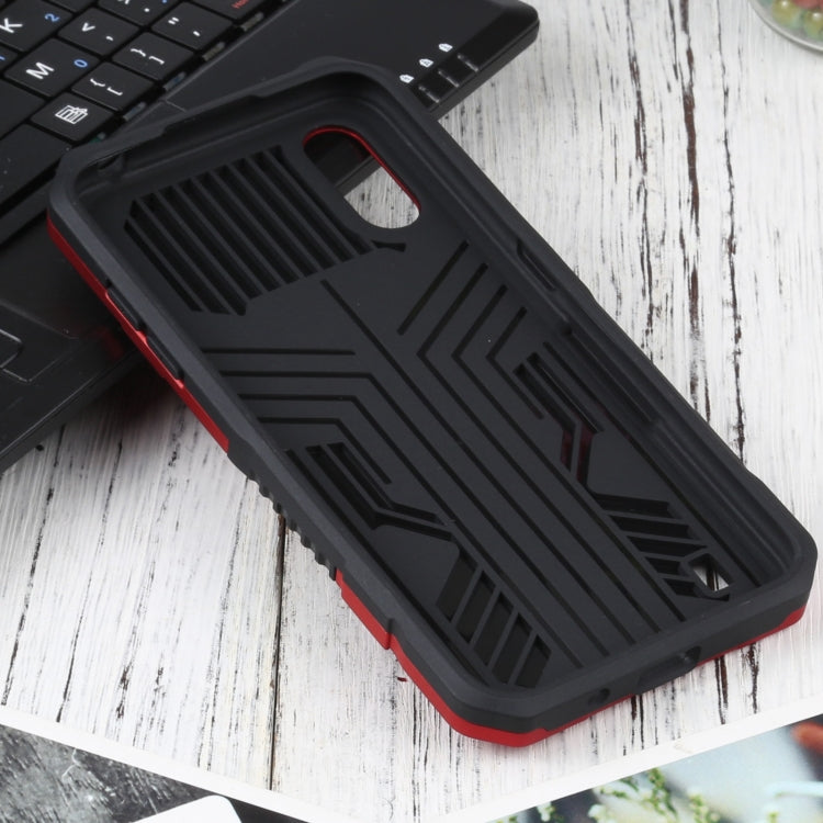 For Samsung Galaxy A01 / Galaxy M01 Vanguard Warrior All Inclusive Double-color Shockproof TPU + PC Protective Case with Holder