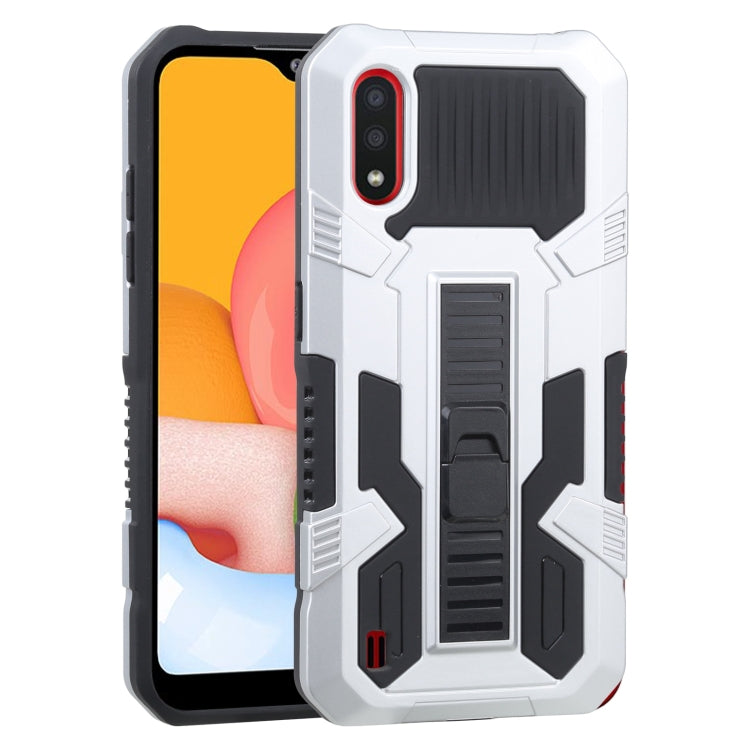 For Samsung Galaxy A01 / Galaxy M01 Vanguard Warrior All Inclusive Double-color Shockproof TPU + PC Protective Case with Holder