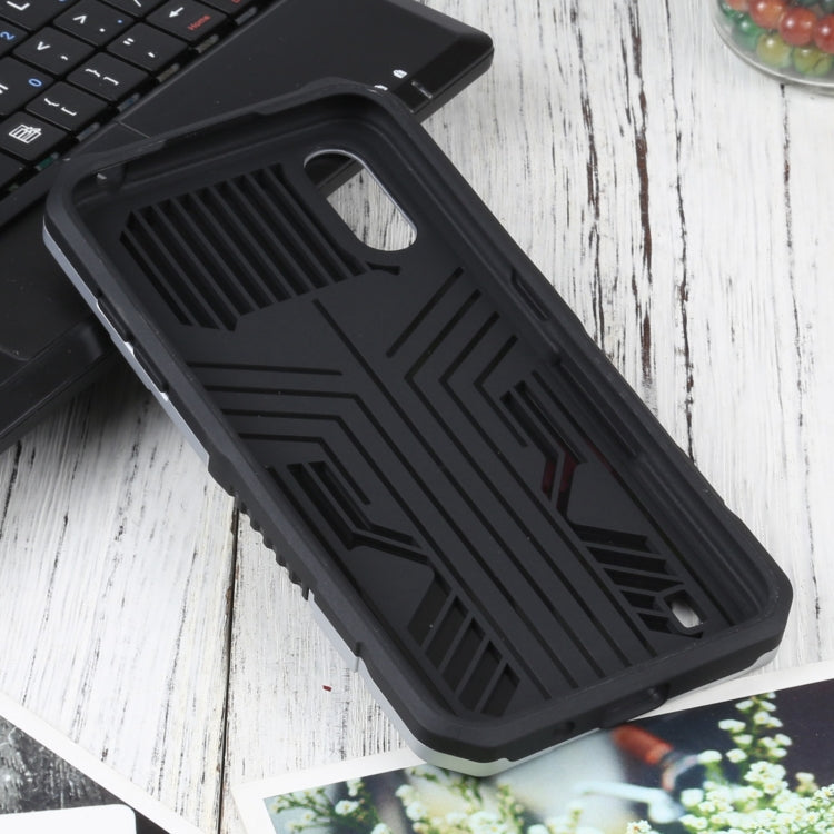 For Samsung Galaxy A01 / Galaxy M01 Vanguard Warrior All Inclusive Double-color Shockproof TPU + PC Protective Case with Holder