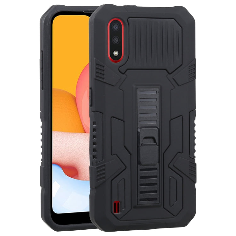 For Samsung Galaxy A01 / Galaxy M01 Vanguard Warrior All Inclusive Double-color Shockproof TPU + PC Protective Case with Holder