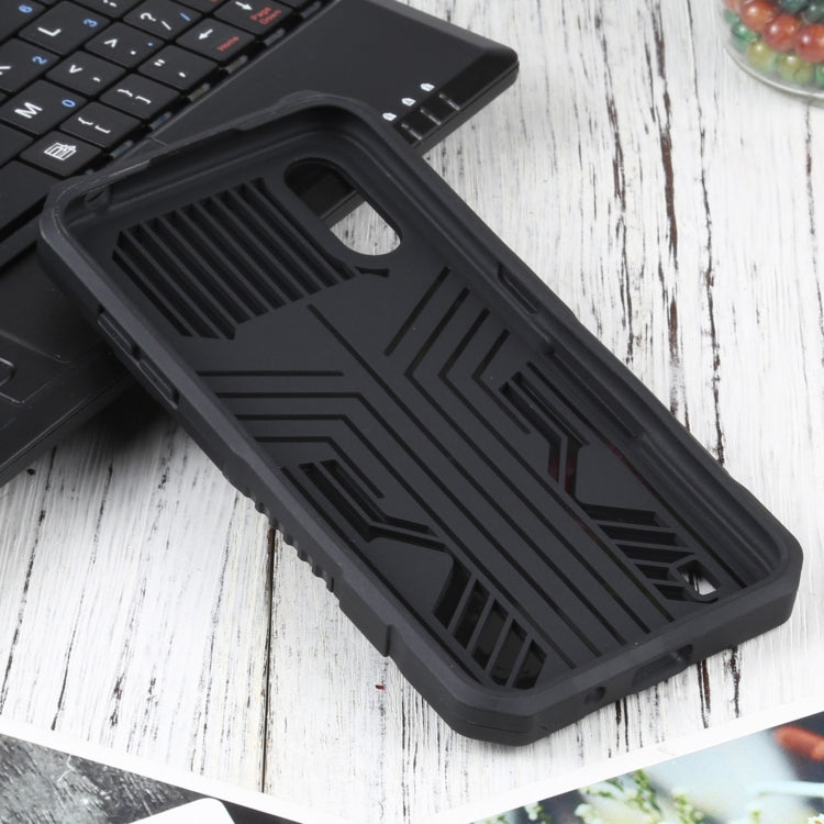 For Samsung Galaxy A01 / Galaxy M01 Vanguard Warrior All Inclusive Double-color Shockproof TPU + PC Protective Case with Holder