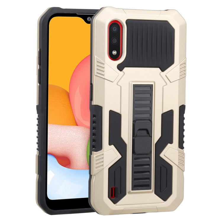 For Samsung Galaxy A01 / Galaxy M01 Vanguard Warrior All Inclusive Double-color Shockproof TPU + PC Protective Case with Holder