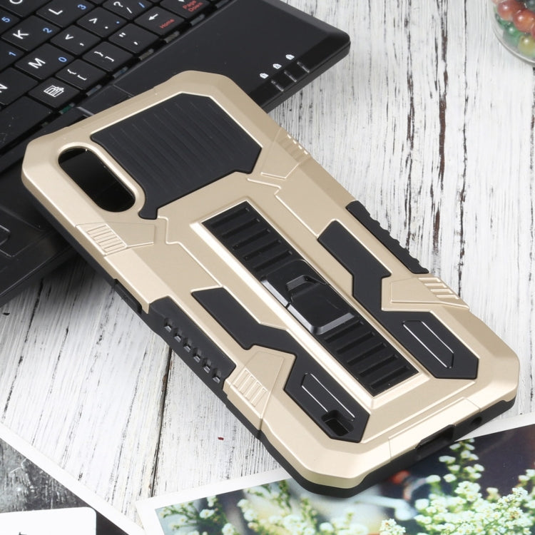 For Samsung Galaxy A01 / Galaxy M01 Vanguard Warrior All Inclusive Double-color Shockproof TPU + PC Protective Case with Holder