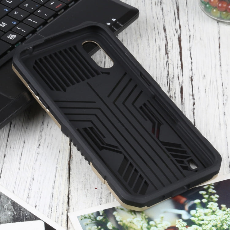 For Samsung Galaxy A01 / Galaxy M01 Vanguard Warrior All Inclusive Double-color Shockproof TPU + PC Protective Case with Holder