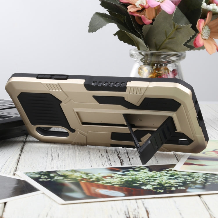For Samsung Galaxy A01 / Galaxy M01 Vanguard Warrior All Inclusive Double-color Shockproof TPU + PC Protective Case with Holder