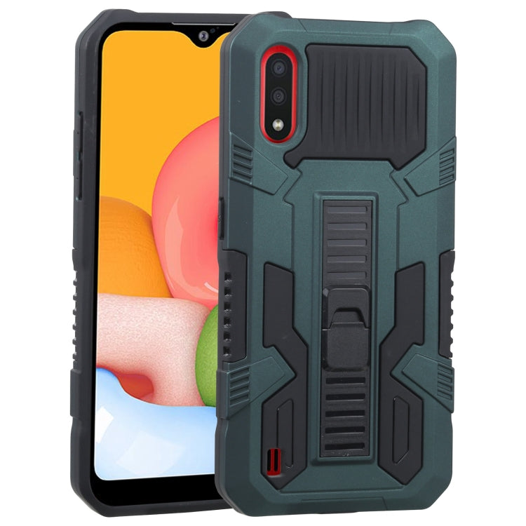 For Samsung Galaxy A01 / Galaxy M01 Vanguard Warrior All Inclusive Double-color Shockproof TPU + PC Protective Case with Holder