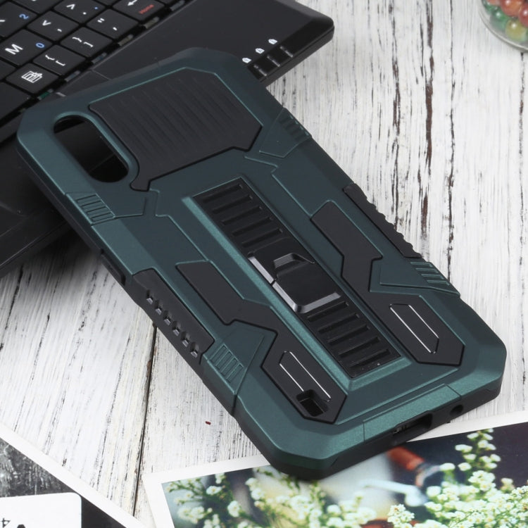 For Samsung Galaxy A01 / Galaxy M01 Vanguard Warrior All Inclusive Double-color Shockproof TPU + PC Protective Case with Holder