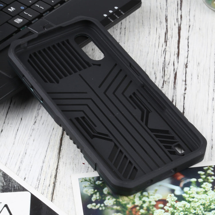 For Samsung Galaxy A01 / Galaxy M01 Vanguard Warrior All Inclusive Double-color Shockproof TPU + PC Protective Case with Holder