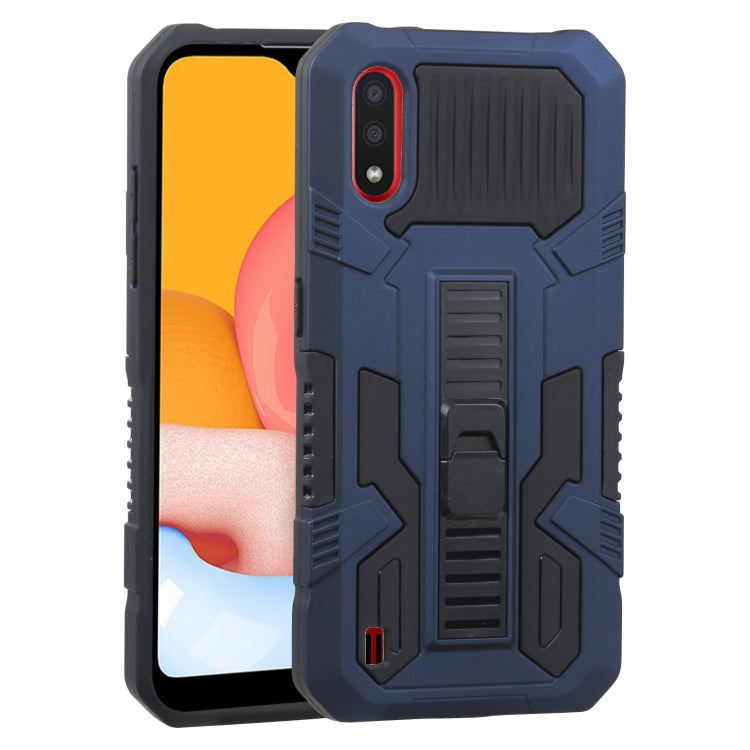 For Samsung Galaxy A01 / Galaxy M01 Vanguard Warrior All Inclusive Double-color Shockproof TPU + PC Protective Case with Holder