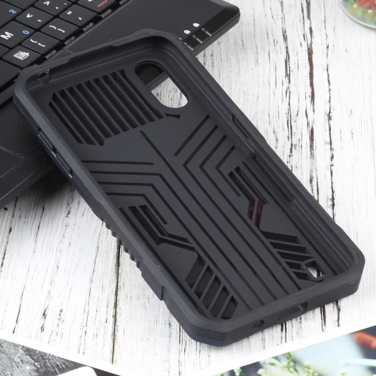 For Samsung Galaxy A01 / Galaxy M01 Vanguard Warrior All Inclusive Double-color Shockproof TPU + PC Protective Case with Holder