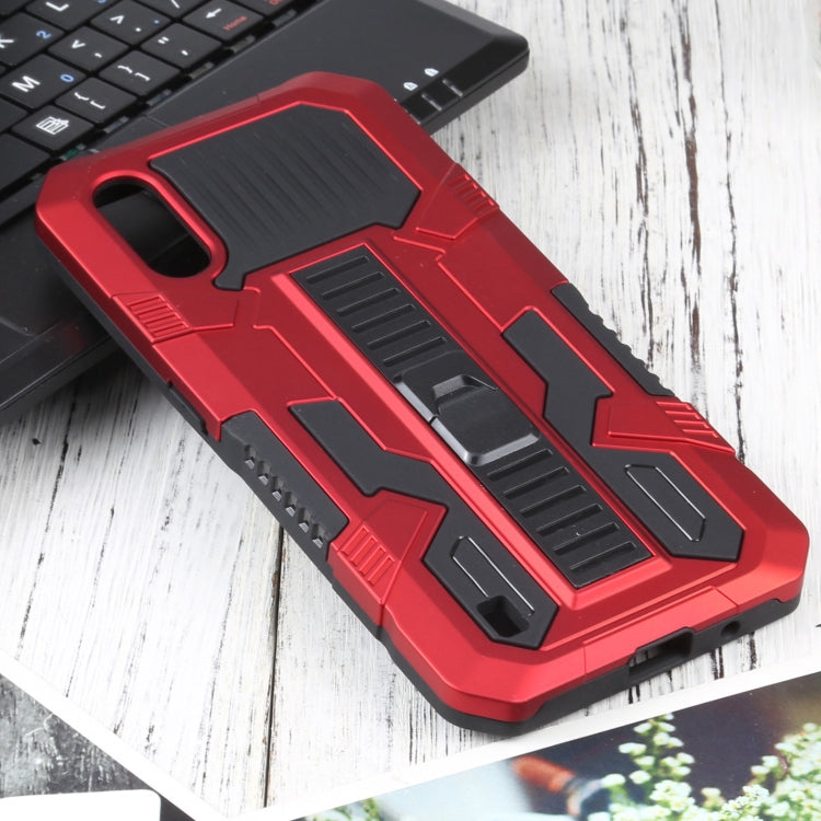 For Samsung Galaxy A01 US Version Vanguard Warrior All Inclusive Double-color Shockproof TPU + PC Protective Case with Holder