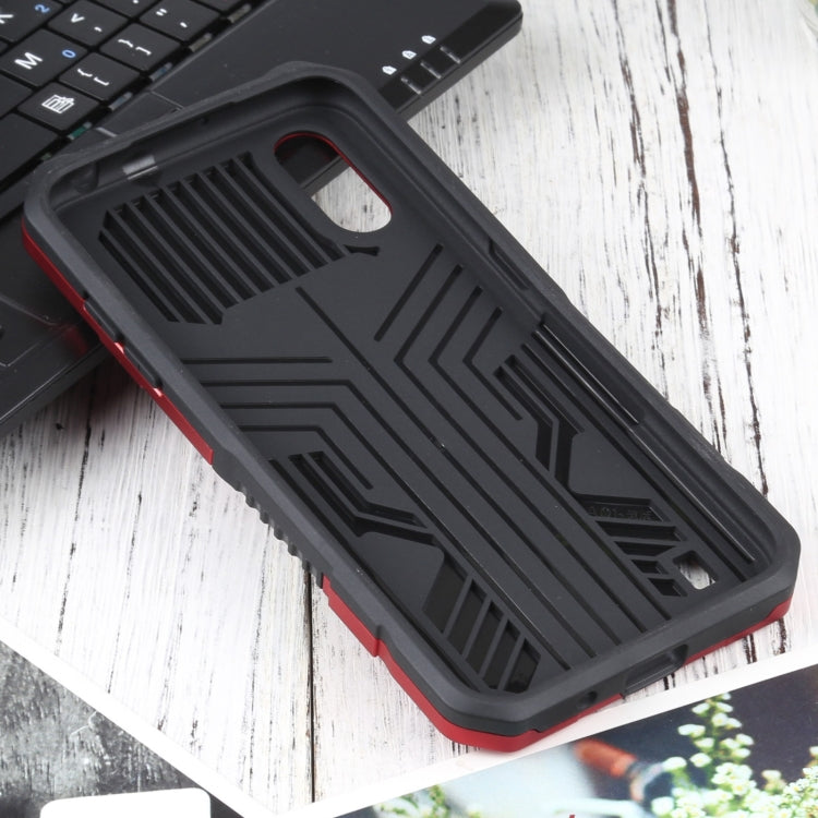For Samsung Galaxy A01 US Version Vanguard Warrior All Inclusive Double-color Shockproof TPU + PC Protective Case with Holder