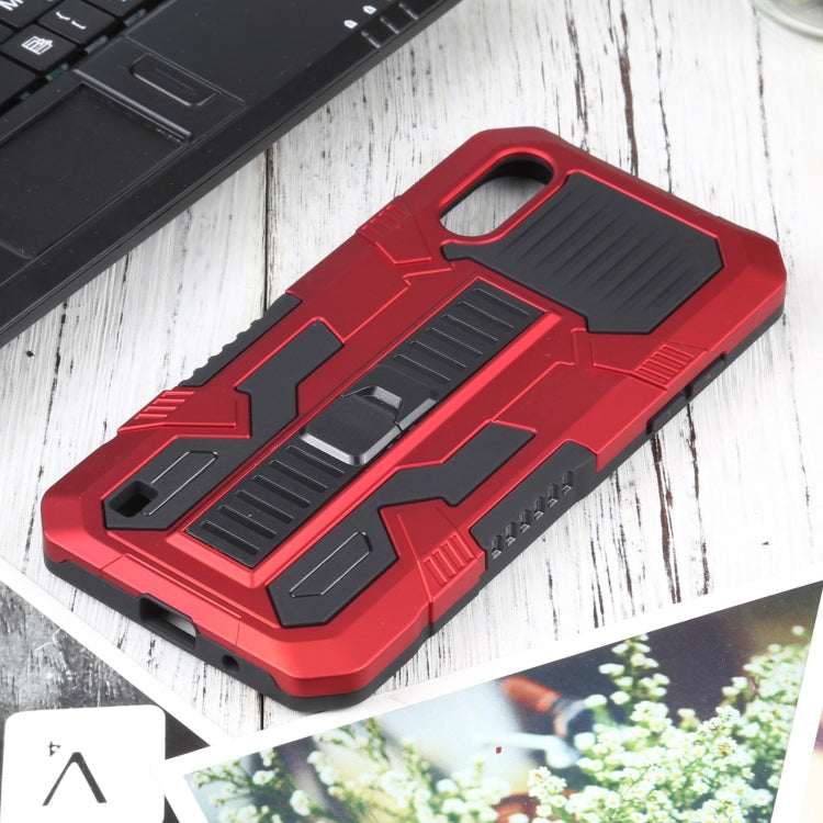 For Samsung Galaxy A01 US Version Vanguard Warrior All Inclusive Double-color Shockproof TPU + PC Protective Case with Holder