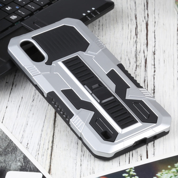 For Samsung Galaxy A01 US Version Vanguard Warrior All Inclusive Double-color Shockproof TPU + PC Protective Case with Holder